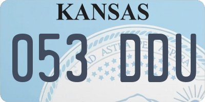 KS license plate 053DDU