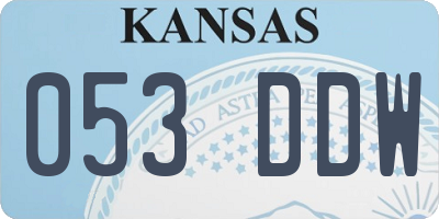 KS license plate 053DDW