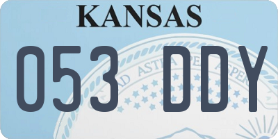 KS license plate 053DDY