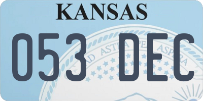 KS license plate 053DEC