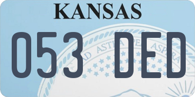 KS license plate 053DED