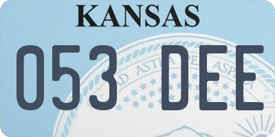 KS license plate 053DEE