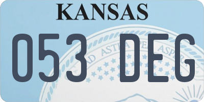 KS license plate 053DEG