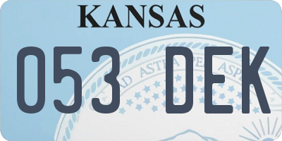 KS license plate 053DEK
