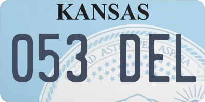 KS license plate 053DEL