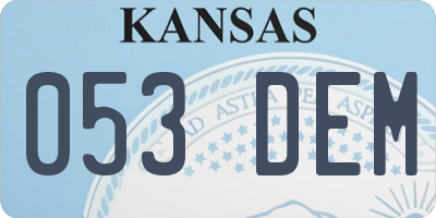KS license plate 053DEM
