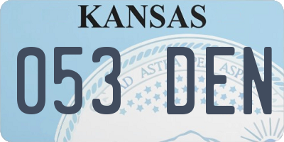 KS license plate 053DEN