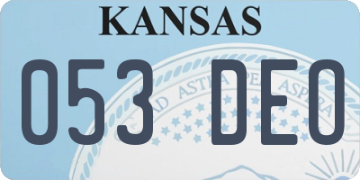 KS license plate 053DEO