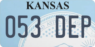 KS license plate 053DEP