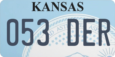 KS license plate 053DER
