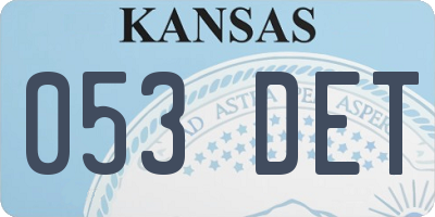KS license plate 053DET