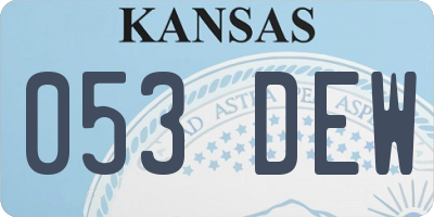 KS license plate 053DEW