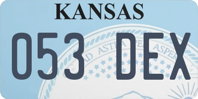 KS license plate 053DEX