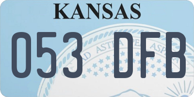 KS license plate 053DFB