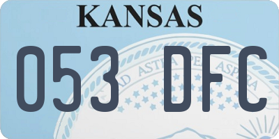 KS license plate 053DFC