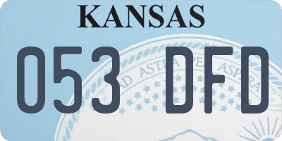 KS license plate 053DFD
