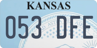 KS license plate 053DFE