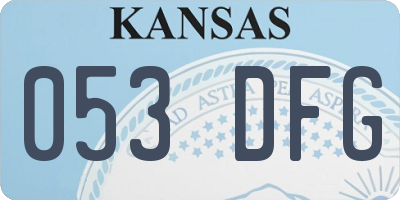 KS license plate 053DFG