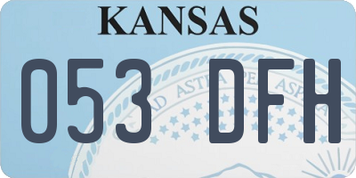 KS license plate 053DFH