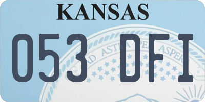 KS license plate 053DFI