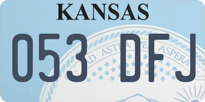 KS license plate 053DFJ