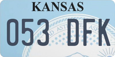 KS license plate 053DFK