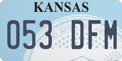 KS license plate 053DFM