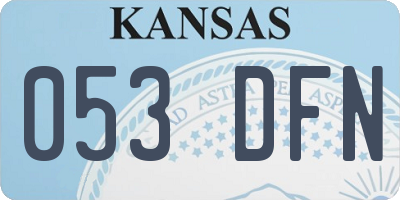 KS license plate 053DFN