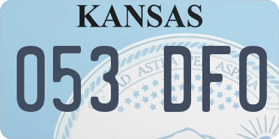 KS license plate 053DFO