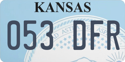 KS license plate 053DFR