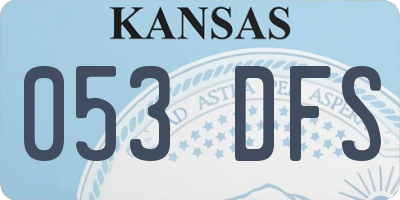 KS license plate 053DFS