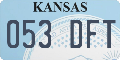 KS license plate 053DFT