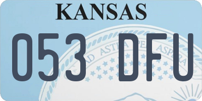 KS license plate 053DFU