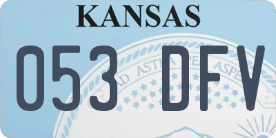 KS license plate 053DFV