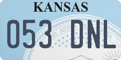 KS license plate 053DNL