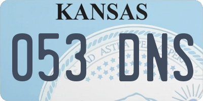 KS license plate 053DNS