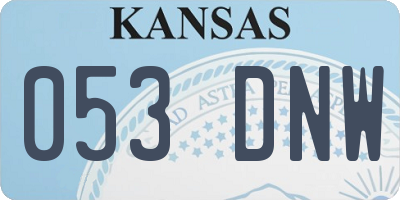 KS license plate 053DNW