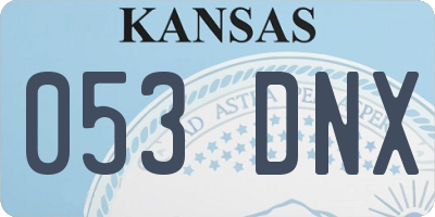 KS license plate 053DNX