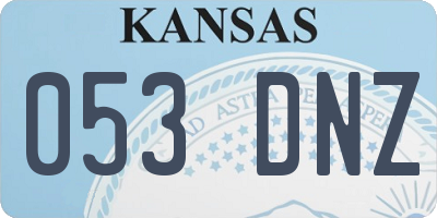 KS license plate 053DNZ