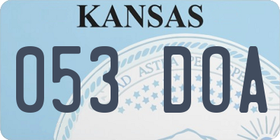KS license plate 053DOA
