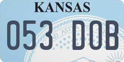 KS license plate 053DOB