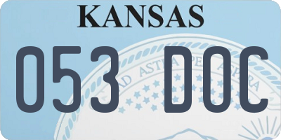 KS license plate 053DOC
