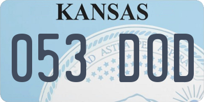 KS license plate 053DOD