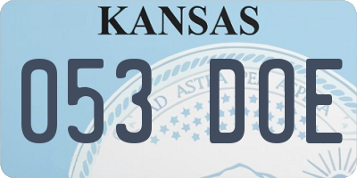 KS license plate 053DOE