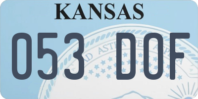 KS license plate 053DOF