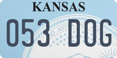 KS license plate 053DOG