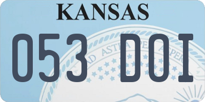 KS license plate 053DOI
