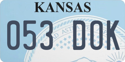 KS license plate 053DOK
