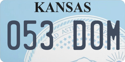 KS license plate 053DOM