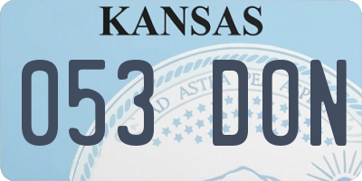 KS license plate 053DON